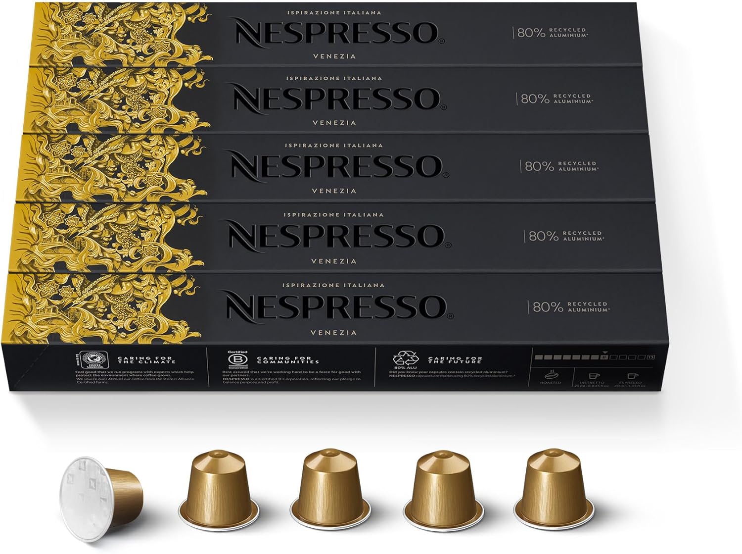 Nespresso Capsules Originalline, Ispirazione Venezia, Medium Roast Coffee Pods, 50-Count Espresso Coffee Pods