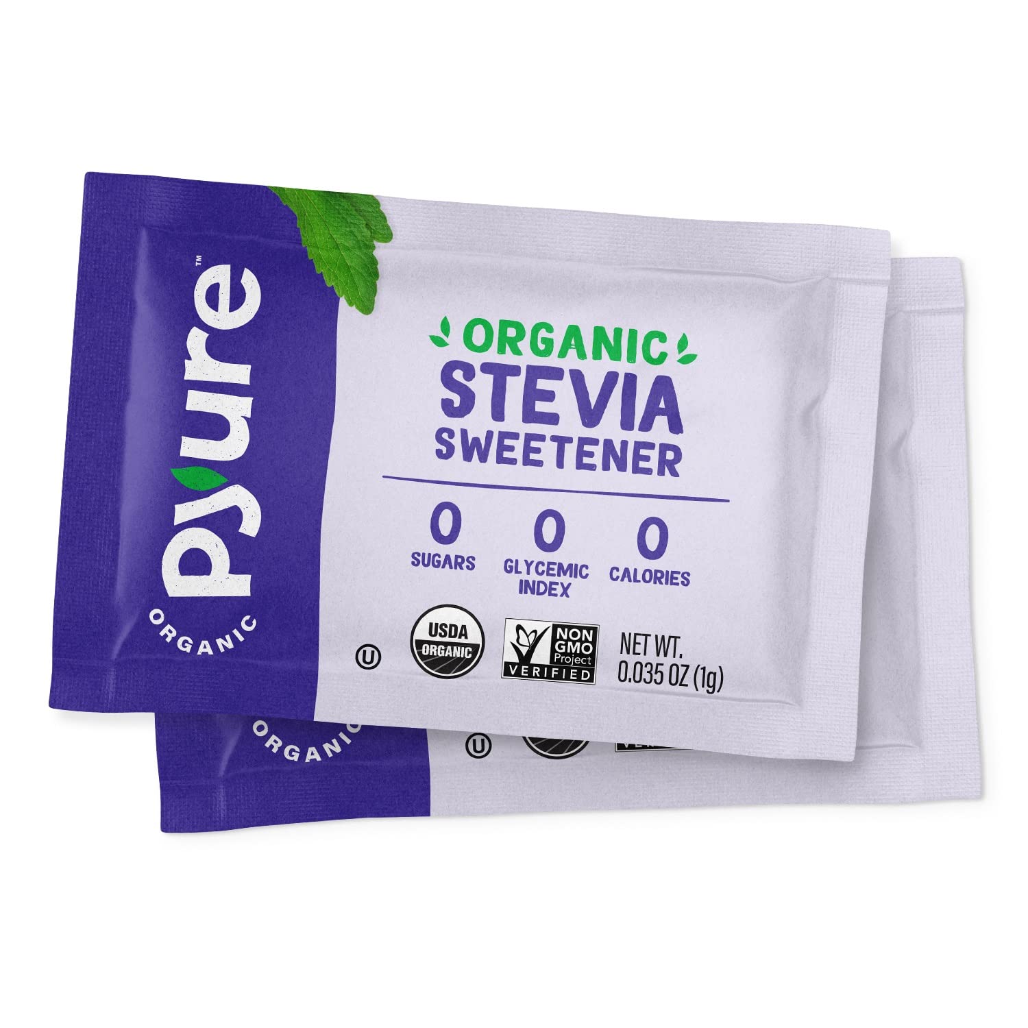 Pyure Organic Stevia Packets | Granulated Sugar Packets - White Sugar Substitute | Zero Carb, Zero Sugar, Zero Calorie Sweetener Packets | Plant-Based Stevia Packets for Keto Coffee | 1000 Count