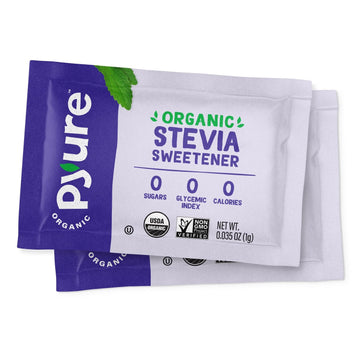 Pyure Organic Stevia Packets | Granulated Sugar Packets - White Sugar Substitute | Zero Carb, Zero Sugar, Zero Calorie Sweetener Packets | Plant-Based Stevia Packets for Keto Coffee | 1000 Count