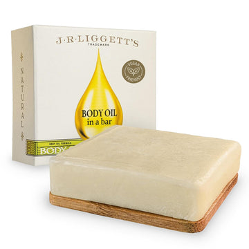 J.R.Liggett’S All-Natural Body Oil Formula Bar With Bamboo Wafer, Solid Organic Moisturizing Oil Bar For Face And Body, Never Greasy And Never Oily, Ideal For Dull And Dry Skin, 2.4 Ounces