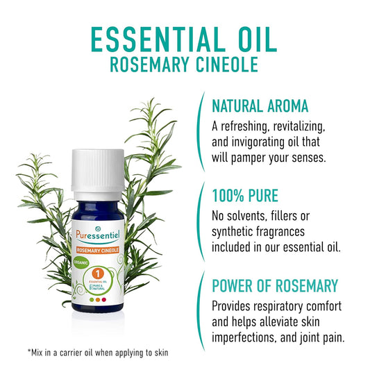 Organic Essential Oil - Rosemary Cineole by Puressentiel for Unisex -