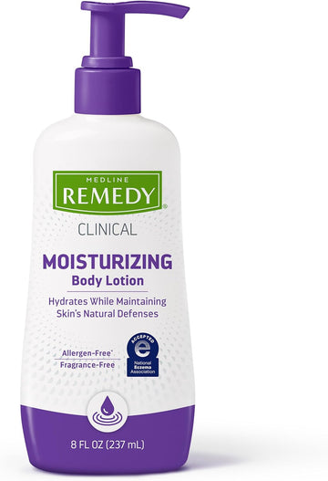 Medline Remedy Clinical Skin Cream Moisturizer, Fragrance-Free (8 fl oz), Nourishing for Dry Skin, Paraben and Sulfate-Free Lotion For Face and Body, Hypoallergenic Moisturizer for Sensitive Skin