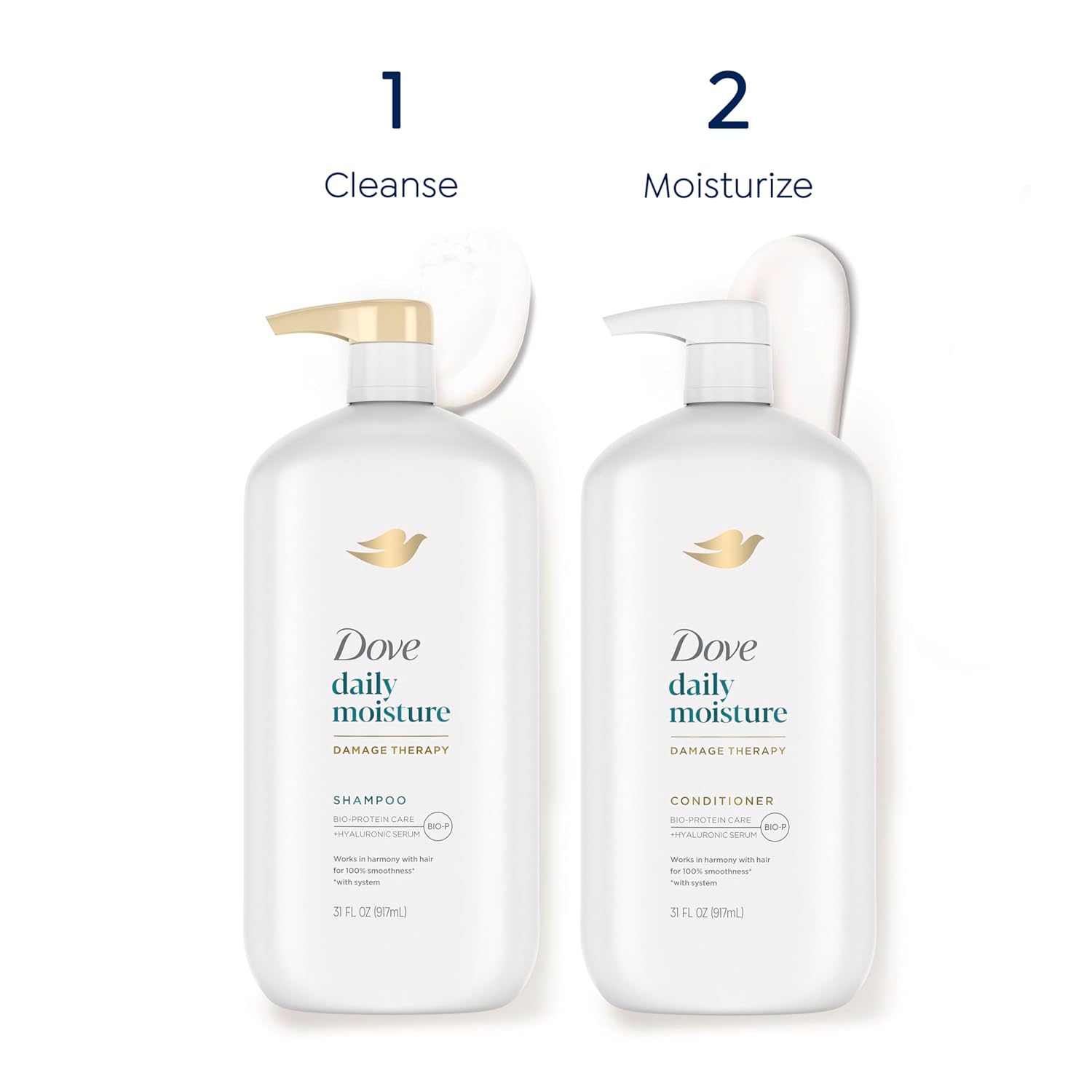 Dove Ultra Care Shampoo Daily Moisture Pack of 4 for Dry Hair Shampoo with Bio-Restore Complex 31 oz : Everything Else