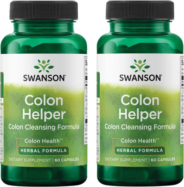 Swanson Colon Helper - Promotes Digestive Health Using Vervain, Goldenseal Root, Slippery Elm Bark & More - Herbal Supplement Aiding Healthy Eliminations - (60 Capsules) 1 Pack (2 Pack)