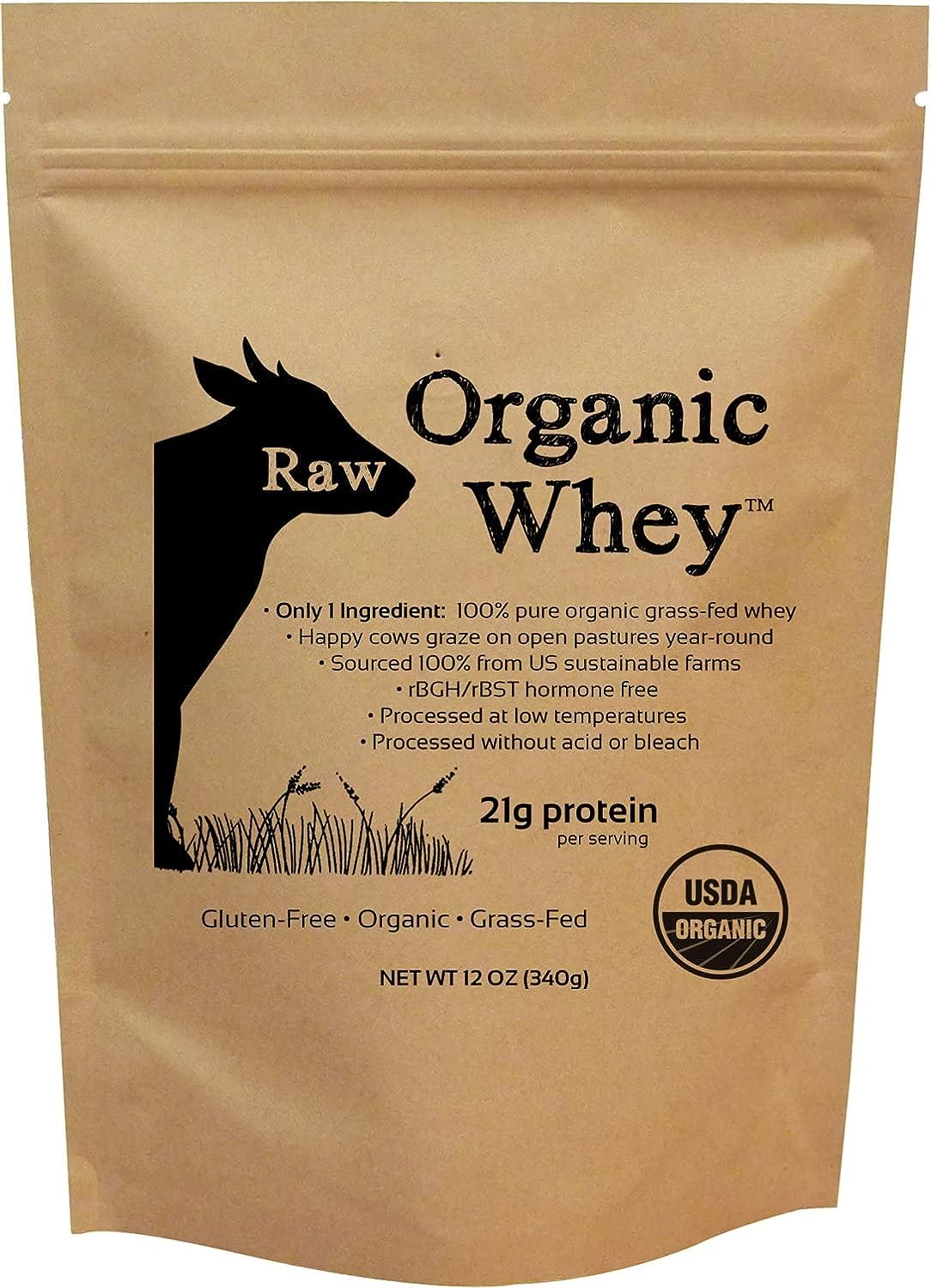 Raw Organic Whey - USDA Certified Organic Whey Protein Powder, Happy H