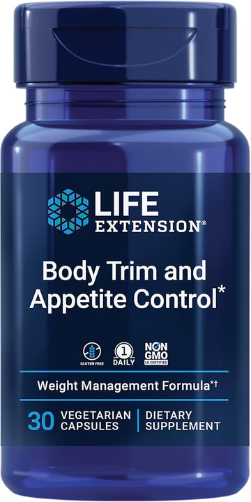 Life Extension Body Trim And Appetite Control, Lemon Verbena, Hibiscus, Healthy Weight, Promotes Satiety, Weight Management, Gluten Free, Non-Gmo, 1-Daily, Vegetarian, 30 Capsules