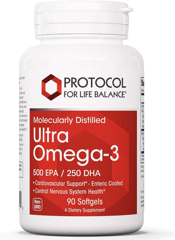 Protocol Ultra Omega-3 Fish Oil DHA 500, EPA 250 - Brain Support - 90