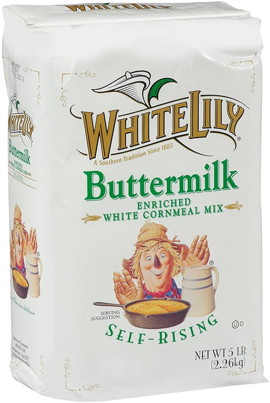 White Lily Buttermilk Corn Meal Self Rising 5 lb Bag (Pack of 2) By The Cup Swivel Spoons