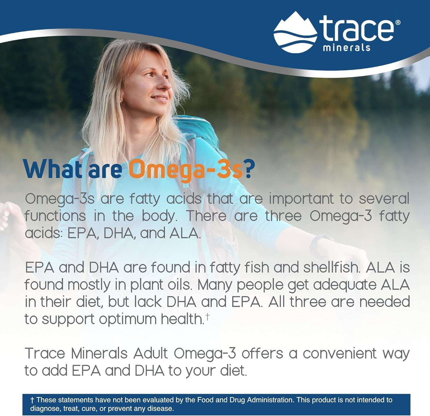Trace Minerals Omega-3 - Brain Health Support Supplement - Liquid Supplement With Dha & Epa - Omega-3 Supplement With Minerals Supports Immune, Eye & Heart Health - Orange, 8 Fl Oz : Health & Household