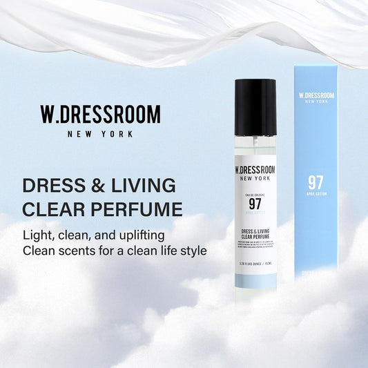 W.Dressroom No.97 April Cotton Perfume (5.28 Oz) – Fresh Scent For Clothes, Fabrics, Carpets & Rooms, Natural Odor Eliminator, Eco-Friendly, Water-Based