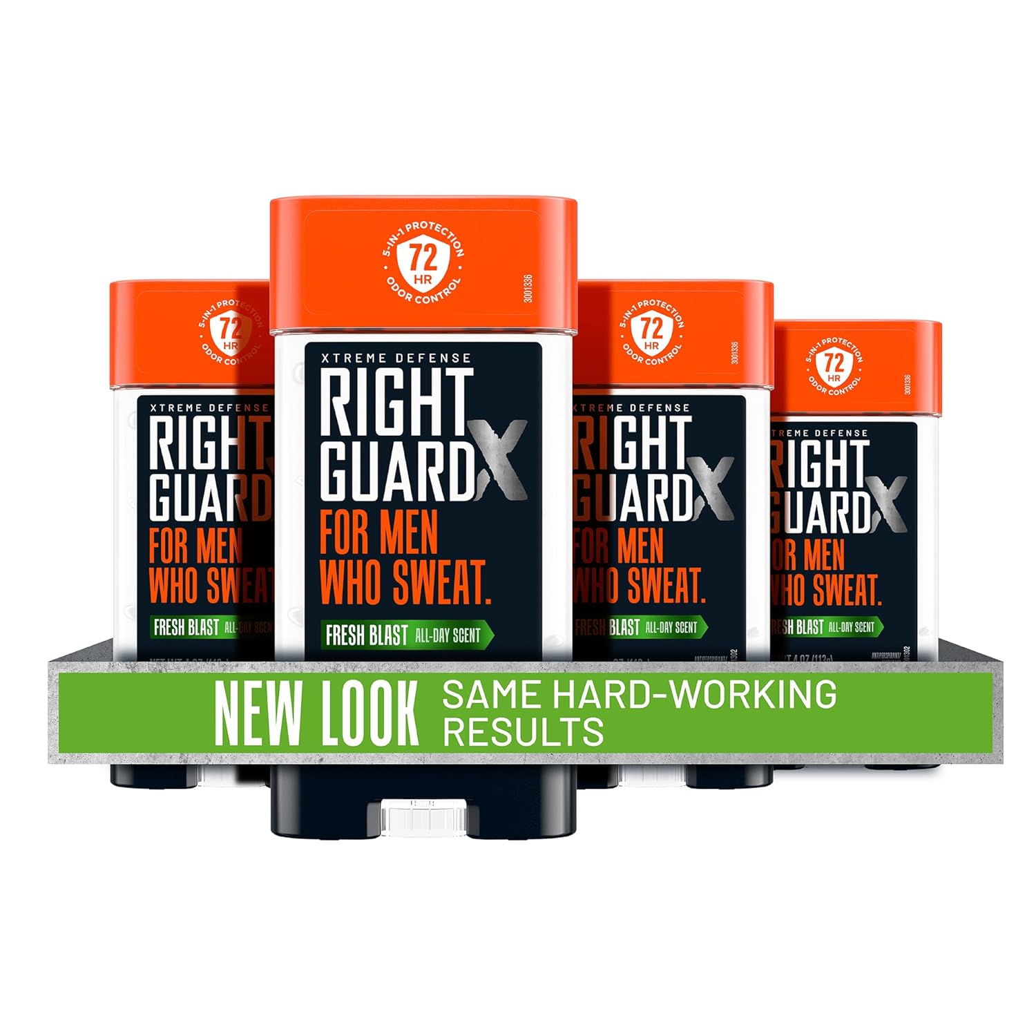 Right Guard Xtreme Defense Antiperspirant & Deodorant Gel | 5-In-1 Protection For Men | Blocks Sweat 2X Longer | 72-Hour Odor Control | Fresh Blast Scent, 4 Oz. (4 Count)