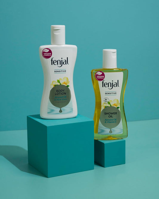 Fenjal Sensitive Cleanse & Hydrate Gift Set | Shower Oil - 225Ml | Body Lotion - 200Ml|Perfect Blend Of Fresh Lily And Apple Jasmine With Sparkling Freshness Of Lemon