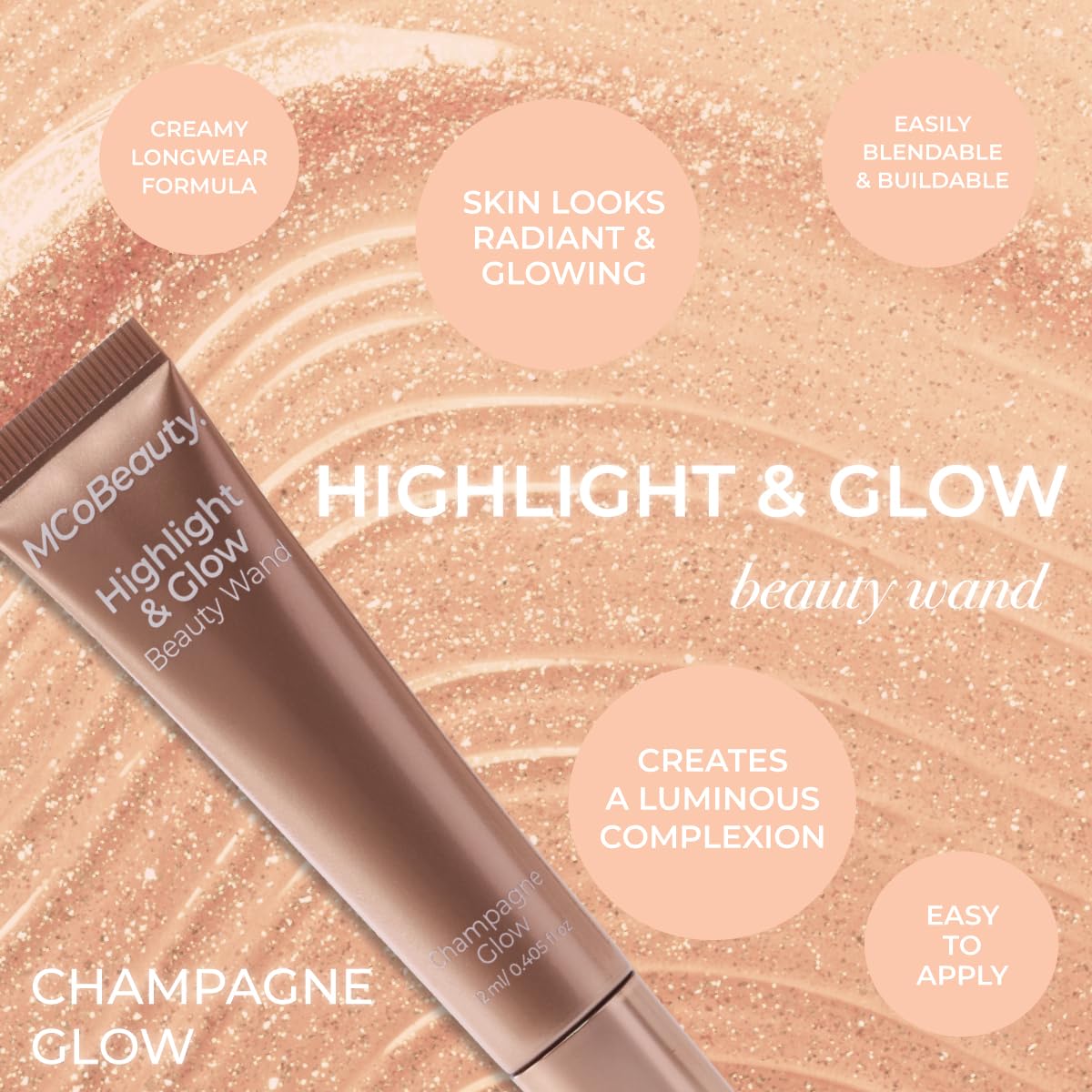 Mcobeauty Highlight & Glow Beauty Wand, Pink Glow, Luminous Highlight For Radiance Skin, Vegan, Cruelty Free Cosmetics : Beauty & Personal Care
