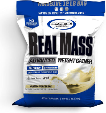 Gaspari Nutrition Real Mass, Advanced Weight Gainer, High Protein, Gyc