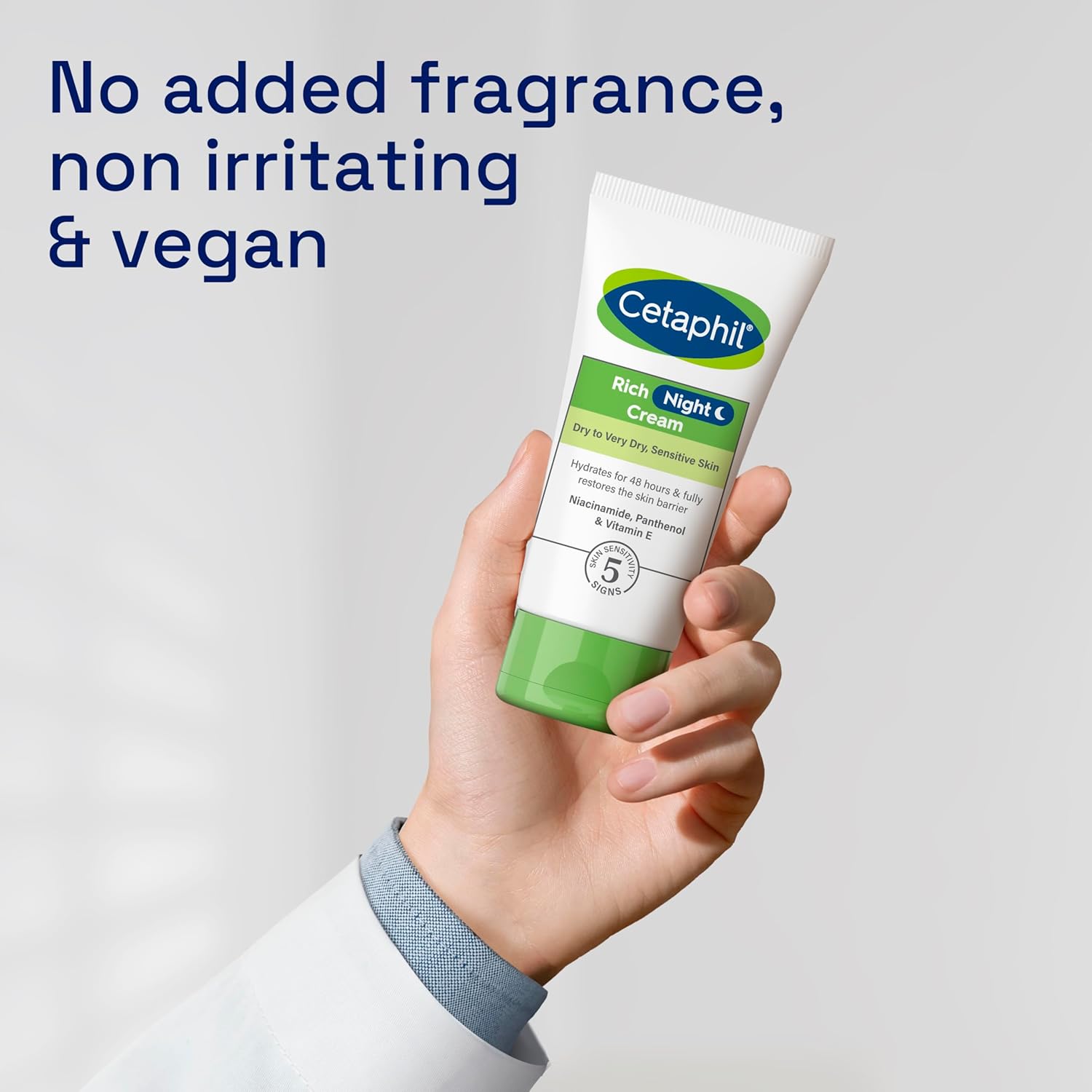 Cetaphil Rich Night Cream, 50G, For Dry To Very Dry, Sensitive Skin, With Niacinamide