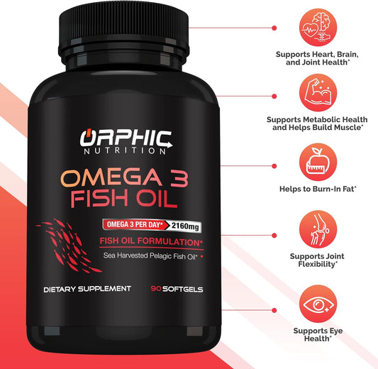 Burpless Omega 3 Fish Oil Supplement - Lemon Flavored 90 Softgal Capsules, 3600Mg - Essential Fatty Acids Supplement For Heart Health And Joint Health