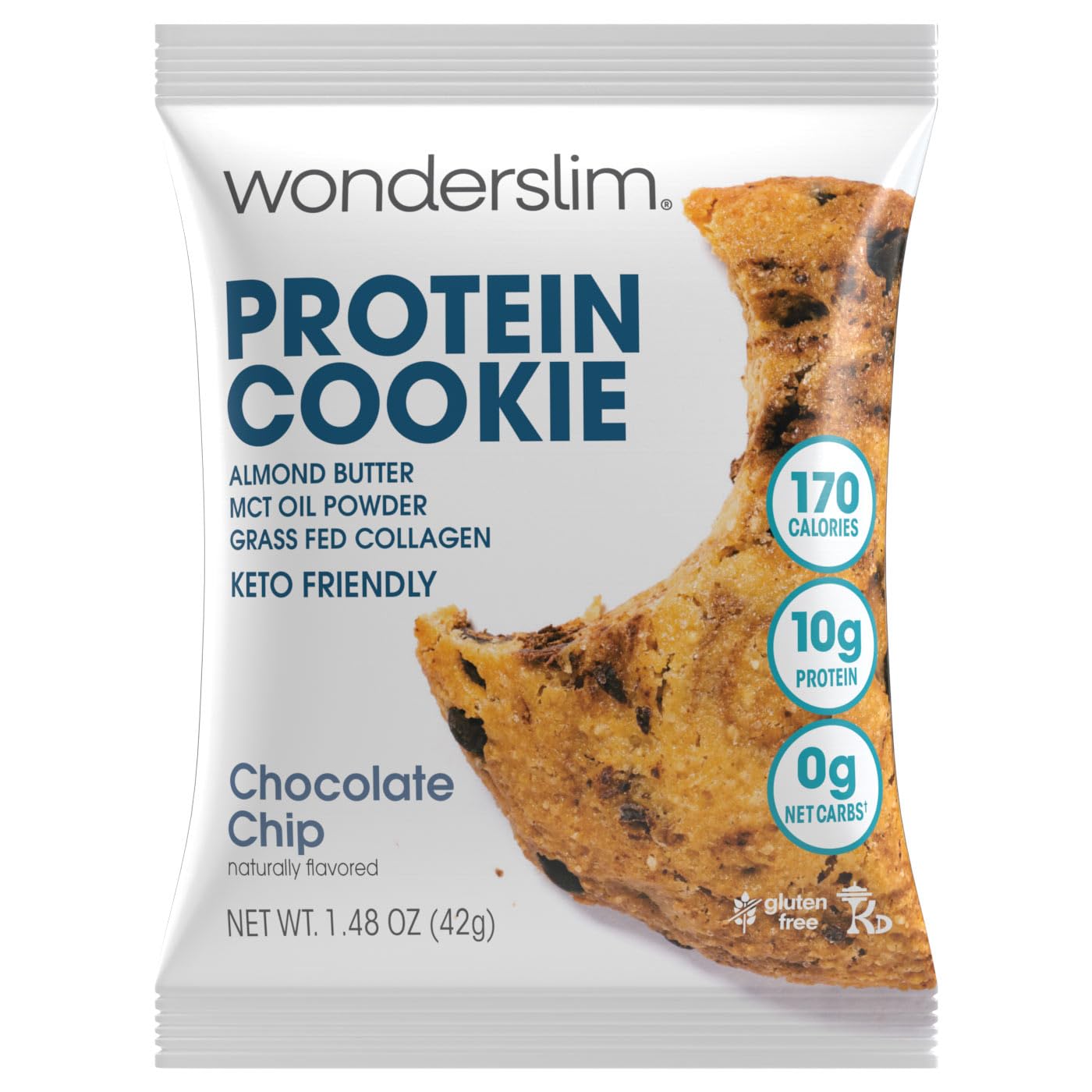 Wonderslim Protein Cookie, Chocolate Chip, Keto Friendly, Low Carb, Gluten Free (7Ct)