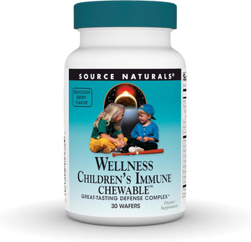 Source Naturals Wellness Children'S Immune Chewable, Great-Tasting Defense Complex, Raspberry Flavored* - 30 Wafers