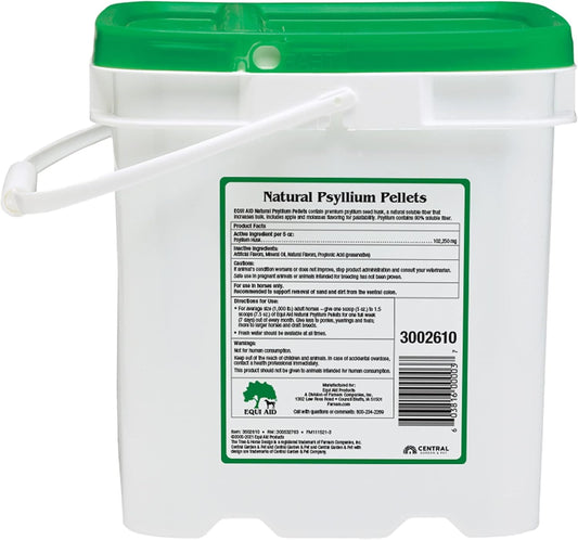Farnam Equi Aid Natural Horse Psyllium Pellets Supplement, Supports Removal Of Sand & Dirt From The Ventral Colon, 10 Pounds, 32 Scoops