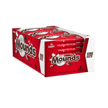 Mounds Dark Chocolate And Coconut King Size, Candy Bars, 3.5 Oz (18 Count)