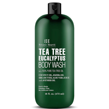 Botanic Hearth Eucalyptus Tea Tree Body Wash, Helps With Nails, Athletes Foot, Ringworms, Jock Itch, Acne, Eczema & Body Odor, Soothes Itching & Promotes Healthy Skin And Feet, 16 Fl Oz