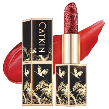 Catkin Moist Lipstick Hydrating High Impact Color Infused With Vitamin E And Avocado Oil Smooth Soft Texture Long Lasting Red Glow Finish 2Pcs 07