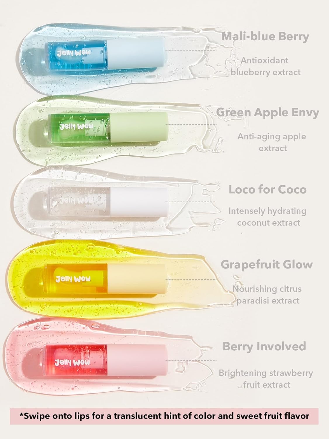 SHEGLAM Jelly Wow Hydrating Non-Sticky Lip Oil Moisturizing Plumping Lip Gloss - Green Apple Envy : Beauty & Personal Care