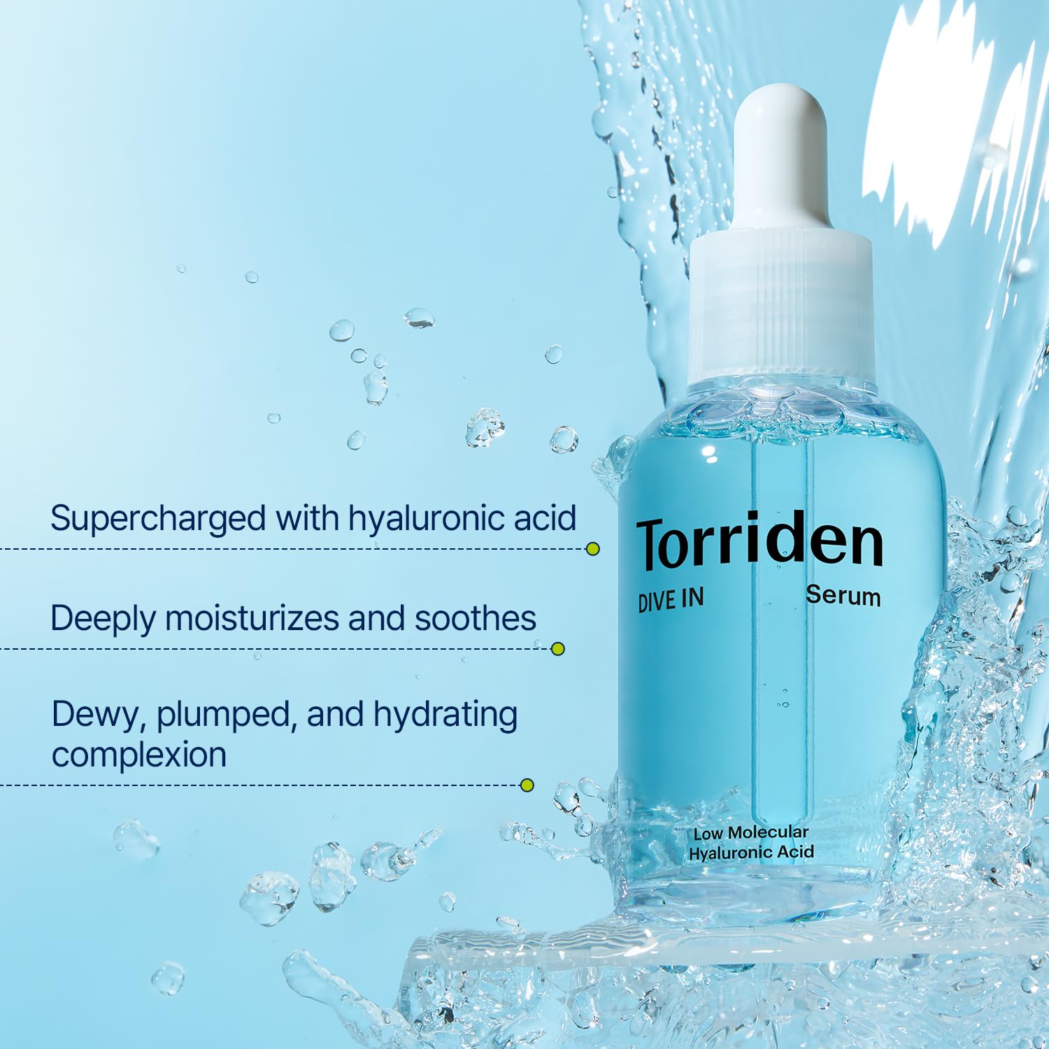 Torriden DIVE-IN Low-Molecular Hyaluronic Acid Serum, 1.69 fl oz | Fragrance-free Face Serum for Dry, Dehydrated, Oily Skin | Vegan, Clean, Cruelty-Free Korean Skin Care : Beauty & Personal Care