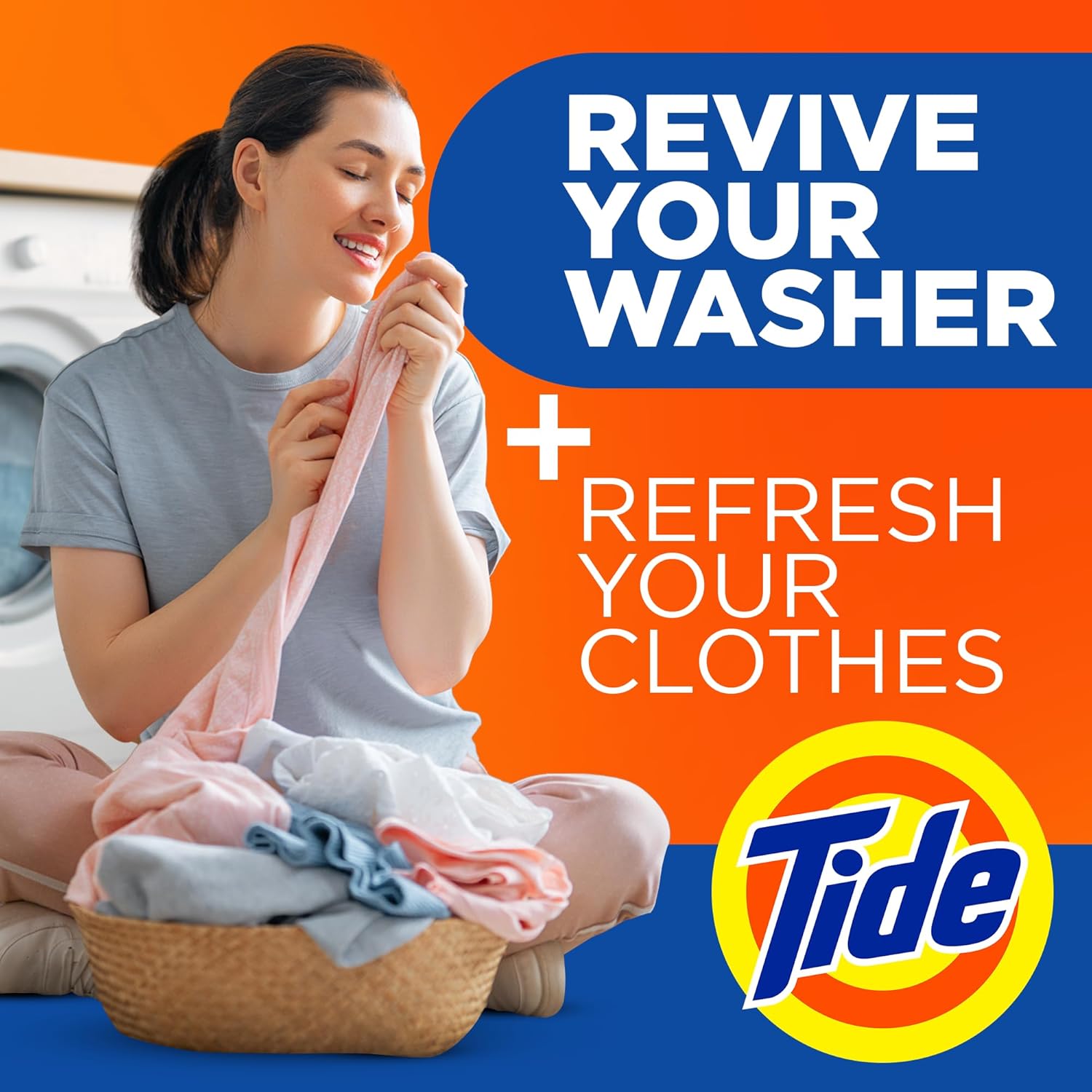 Washing Machine Cleaner By Tide, Washer Machine Cleaner With Oxi For Front And Top Loader Washer Machines, Deep Cleaning Residue & Odor Eliminator, 5 Month Supply (Packaging May Vary)