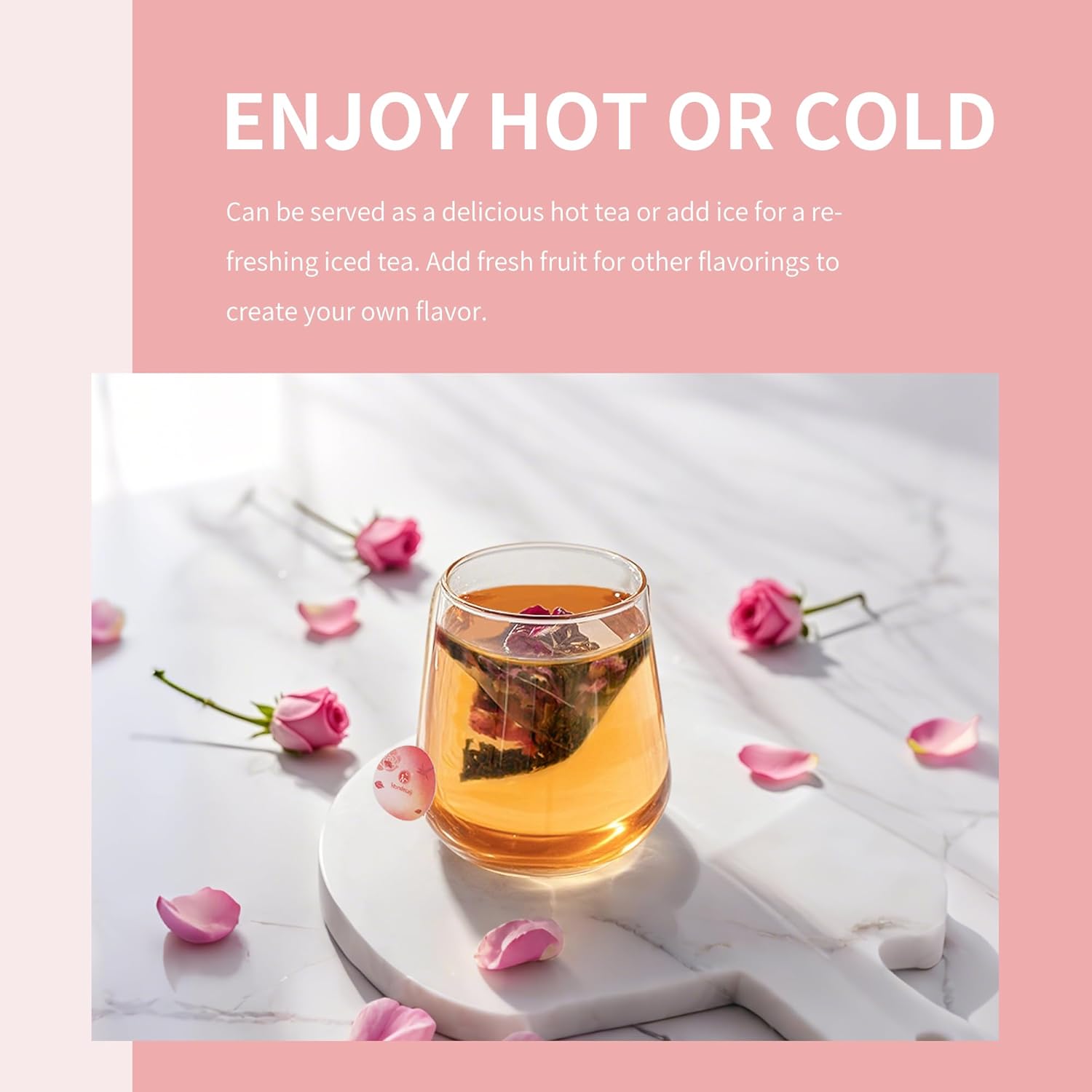 Rose Black Tea|Nondecay Tea Sampler With 7 Pyramid Tea Infuser Bags - Fruit, Herb And Flower Tea For Cold Brew & Hot Brew, Birthday, Hostess And Co-Worker Fall Gifts