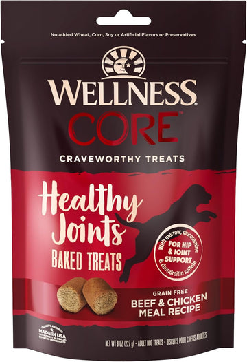 Wellness Core Healthy Joints Crunchy Dog Treats, Grain Free, 8 Ounce Bag