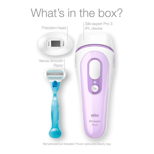 Braun Ipl Hair Removal For Women And Men, Silk Expert Pro 3 Pl3111 With Venus Smooth Razor, Long-Lasting Hair Removal System For Body & Face, Corded