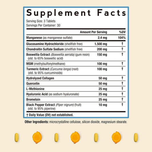 Doctor'S Recipes Glucosamine Chondroitin Msm Turmeric Quercetin, Movement Support Supplement For Men & Women, With Black Pepper For High Absorption, Mobility & Flexibility, No Shellfish, 90 Tablets