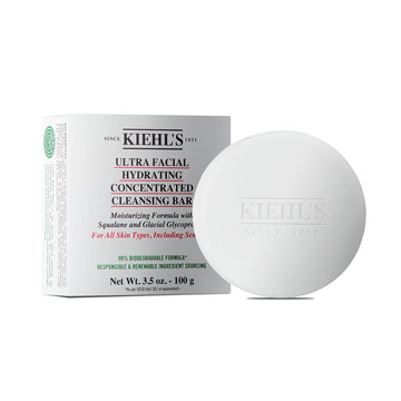 Kiehl'S Ultra Facial Concentrated Cleansing Bar, Hydrating Face Cleanser With Squalane, Protects Moisture Barrier & Natural Ph Levels, Travel-Friendly, All Skin Types, Biodegradable Skincare - 3.5 Oz