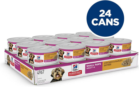 Hill's Science Diet Small & Mini, Senior Adult 7+, Small & Mini Breeds Senior Premium Nutrition, Wet Dog Food, Chicken & Barley Loaf, 5.8 oz Can, Case of 24