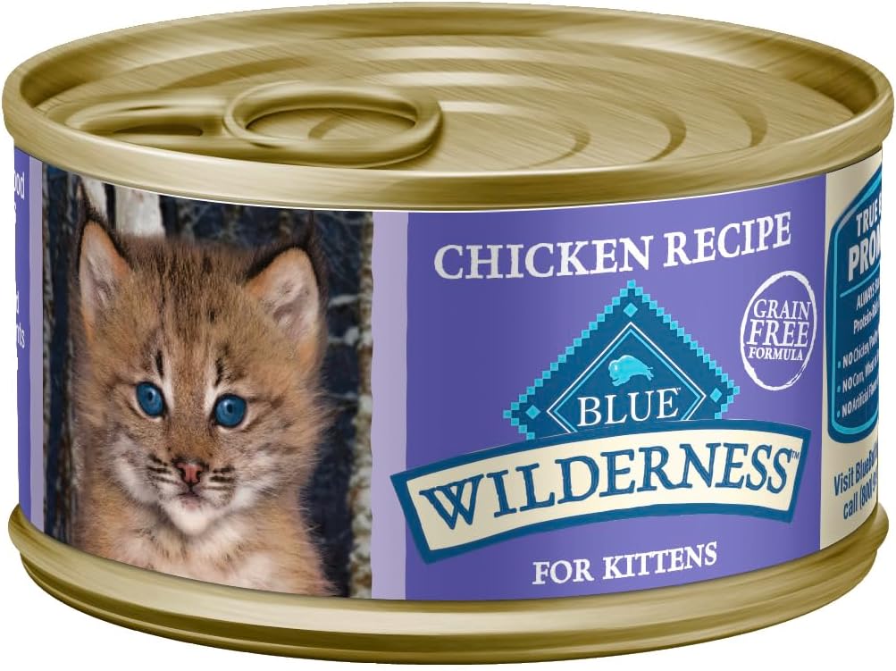 Blue Buffalo Wilderness Kitten, Canned Cat Food, (24, 3-Oz Cans)