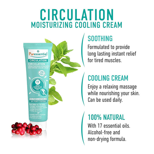 Puressentiel Circulation Moisturising Cooling Cream for Unisex - 3.4 o