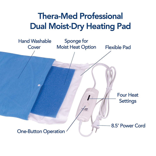 HP1215 Electric Heating Pad and Moist Heating Pad with Auto Shut Off, 12" Width, 15" Length