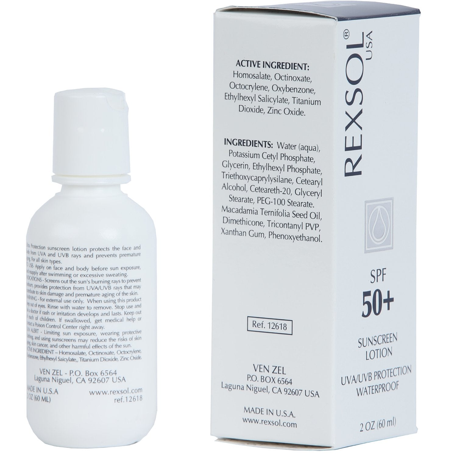 Rexsol Spf 50+ Sunscreen Uva Uvb Protection Waterproof | With Vitamin C, Vitamin E & Vitamin A | Maximum Reinforced Protection Against Uva And Uvb Rays | Prevent Fine Lines And Wrinkles(60 Ml/2 Fl Oz) : Beauty & Personal Care