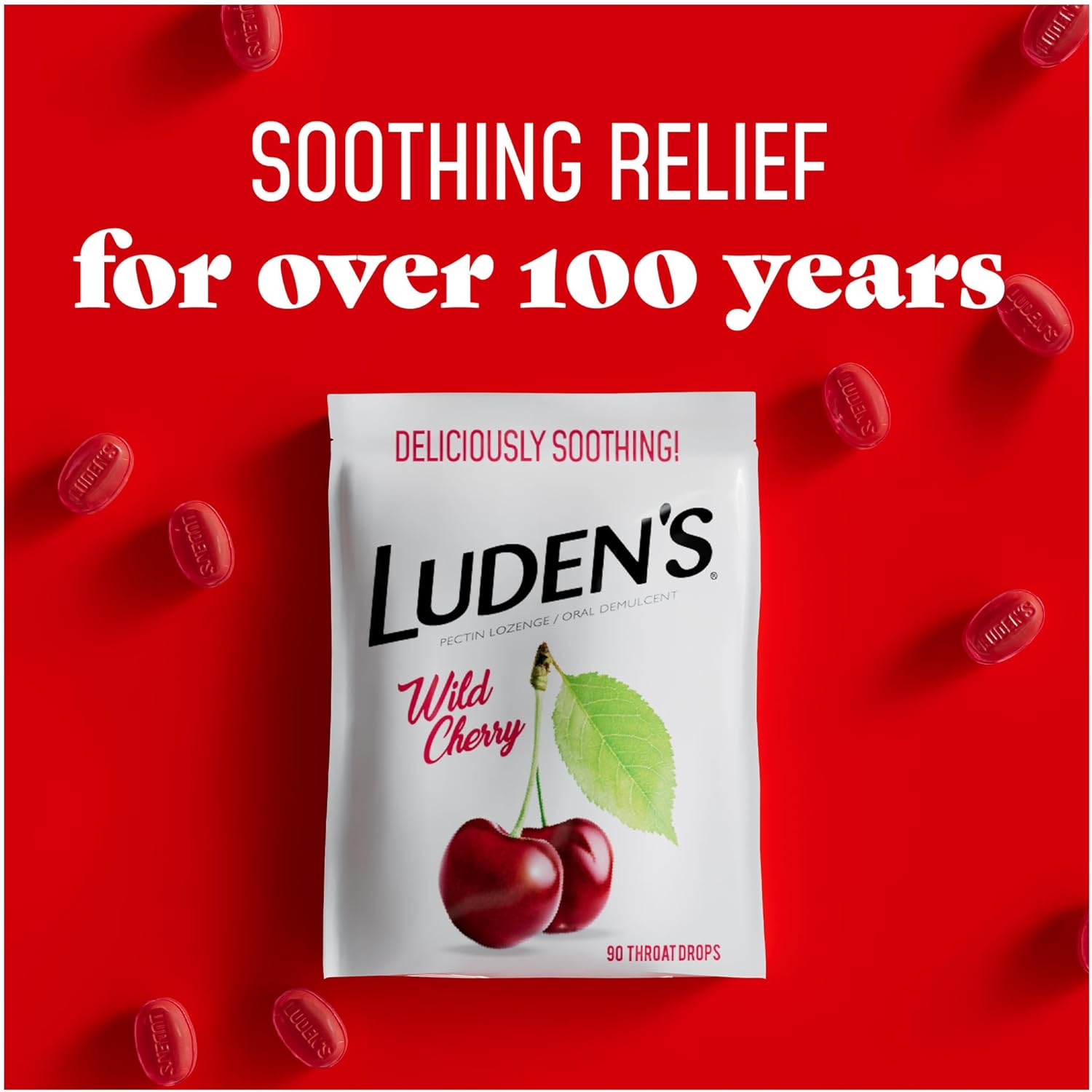 Ludens Deliciously Soothing Throat Drops, Wild Cherry Flavor, 90 Count : Health & Household