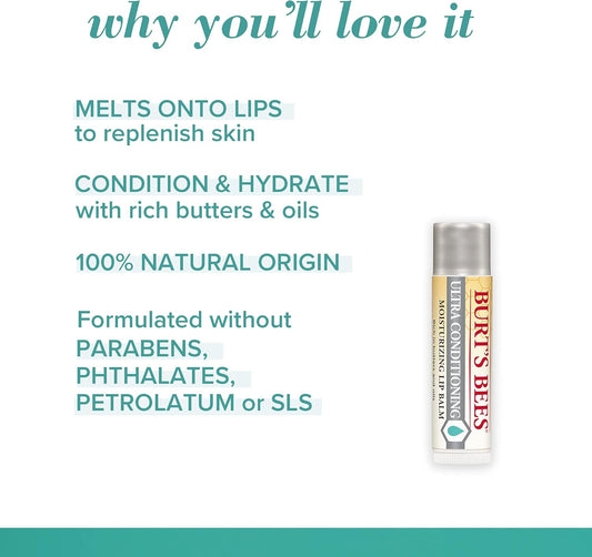 Burts Bees Ultra Conditioning Lip Balm - Blister Packs 4.25G