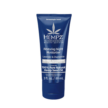 Hempz Lavender & Chamomile Restoring Night Moisturizer - Hydrating Night Cream Rich With Minerals, Vitamin C, & Hempseed Oil To Hydrate & Repair Extremely Dry Or Sensitive Skin, For Face & Body, 3 Oz