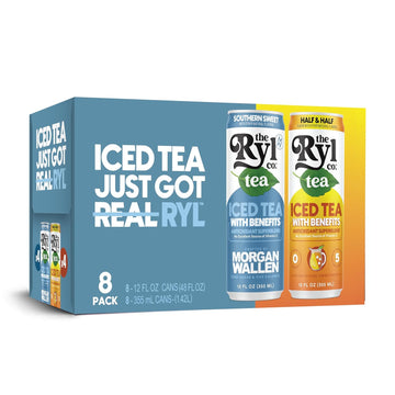 Ryl Iced Tea, Variety Indulgence Pack, Sweet Tea And Half N' Half, 12.0 Fl Oz (8-Pack)