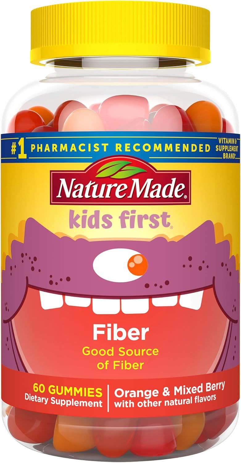 Nature Made Kids First Fiber Gummies, Fiber Supplement For Digestive Health Support, 60 Gummies, 30 Day Supply