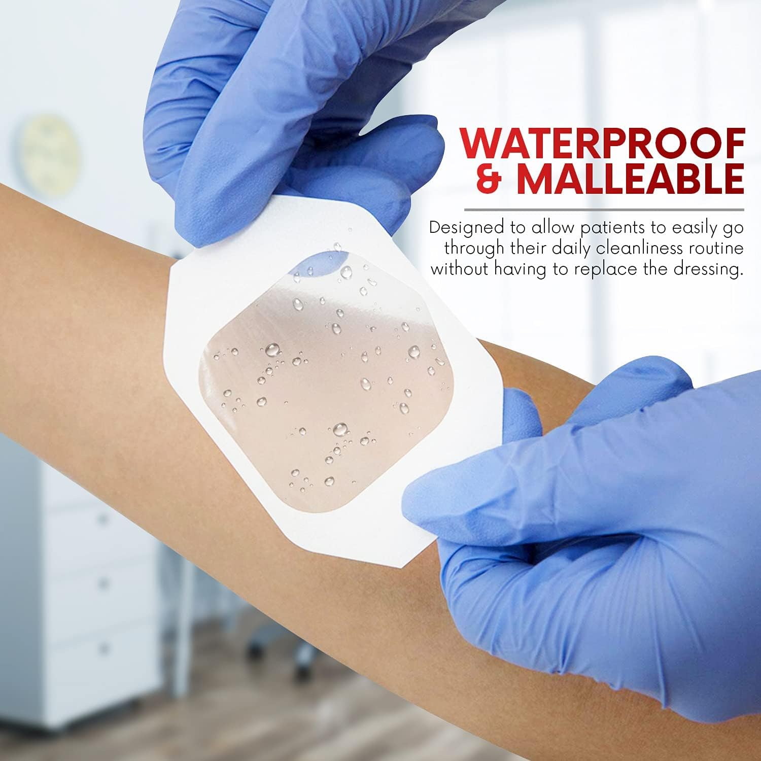Transparent Film Dressing, 8" X 12" Box Of 10 - Waterproof Wound Bandage Adhesive Patches, Post Surgical Shower Or Iv Shield, Tattoo Aftercare Bandage By Healqu