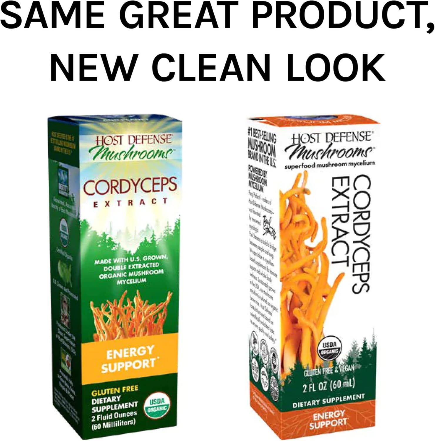 Host Defense, Cordyceps Extract, Supports Energy and Stamina, Mushroom Supplement, Plain, 2  