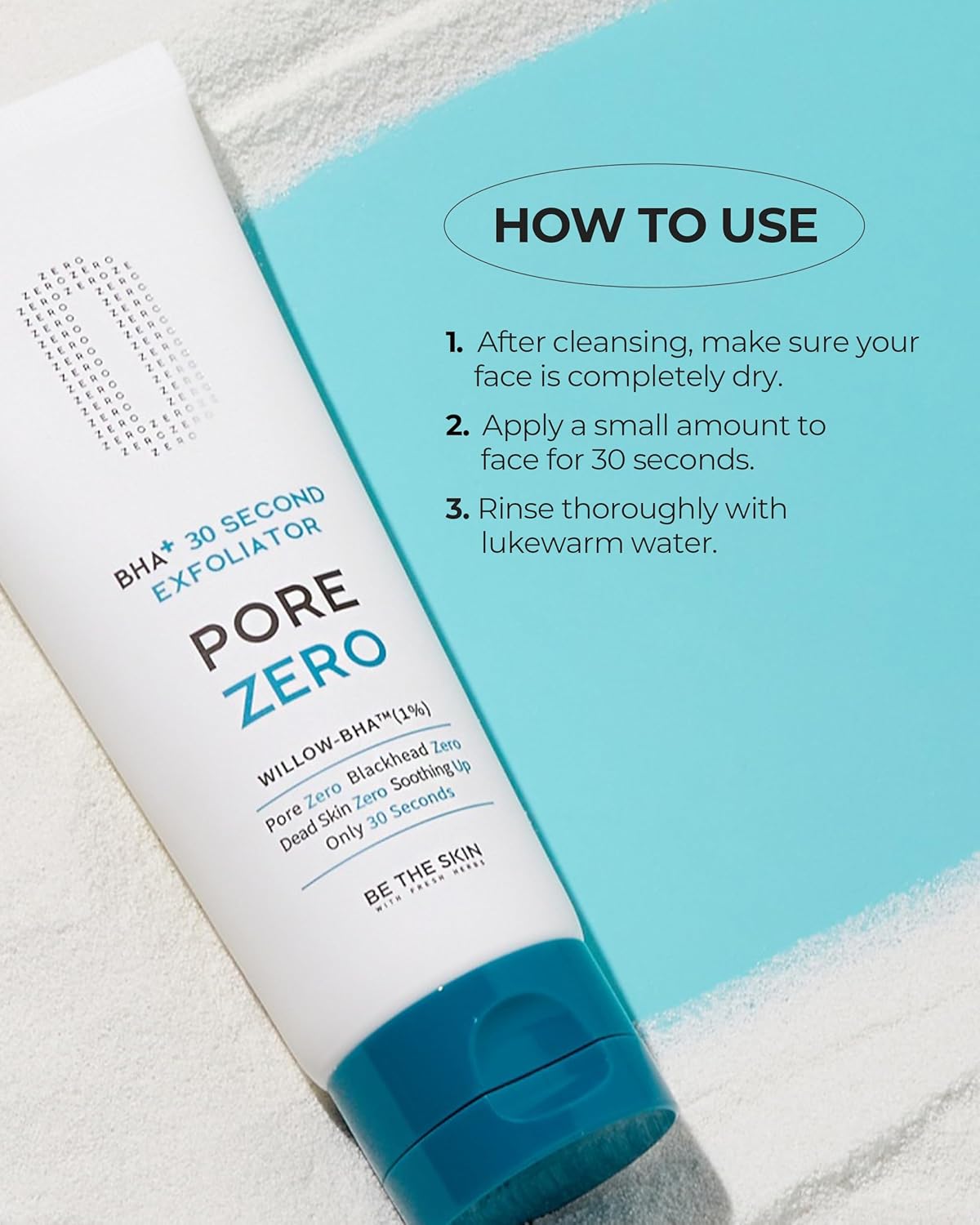 Be The Skin Bha+ Pore Zero 30 Second Exfoliator - Pore Erasing Face Peeling Gel With Salicylic Acid, Aloe Vera - Removes Dead Skin & Sebum - Glass Clear Skin, Korean Skincare, 3.38Oz. : Beauty & Personal Care