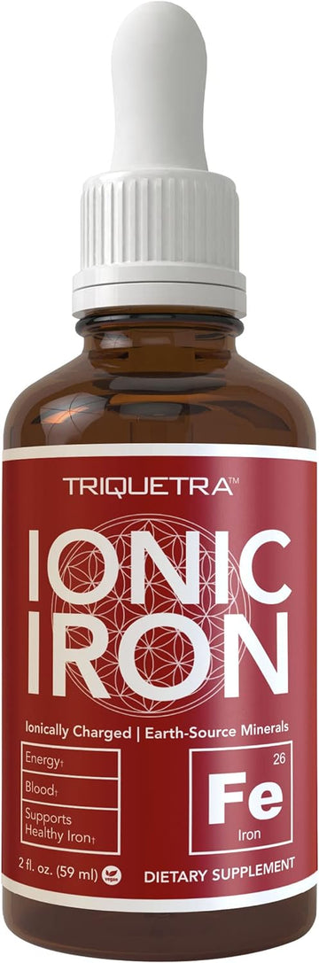 Ionic Liquid Iron Supplement (236 Servings) ? Highest Absorption Rate Allows for Smaller Dose & Less Stomach Issues - Non-Flavored, Vegan, Ionically Charged, Earth-Sourced Minerals