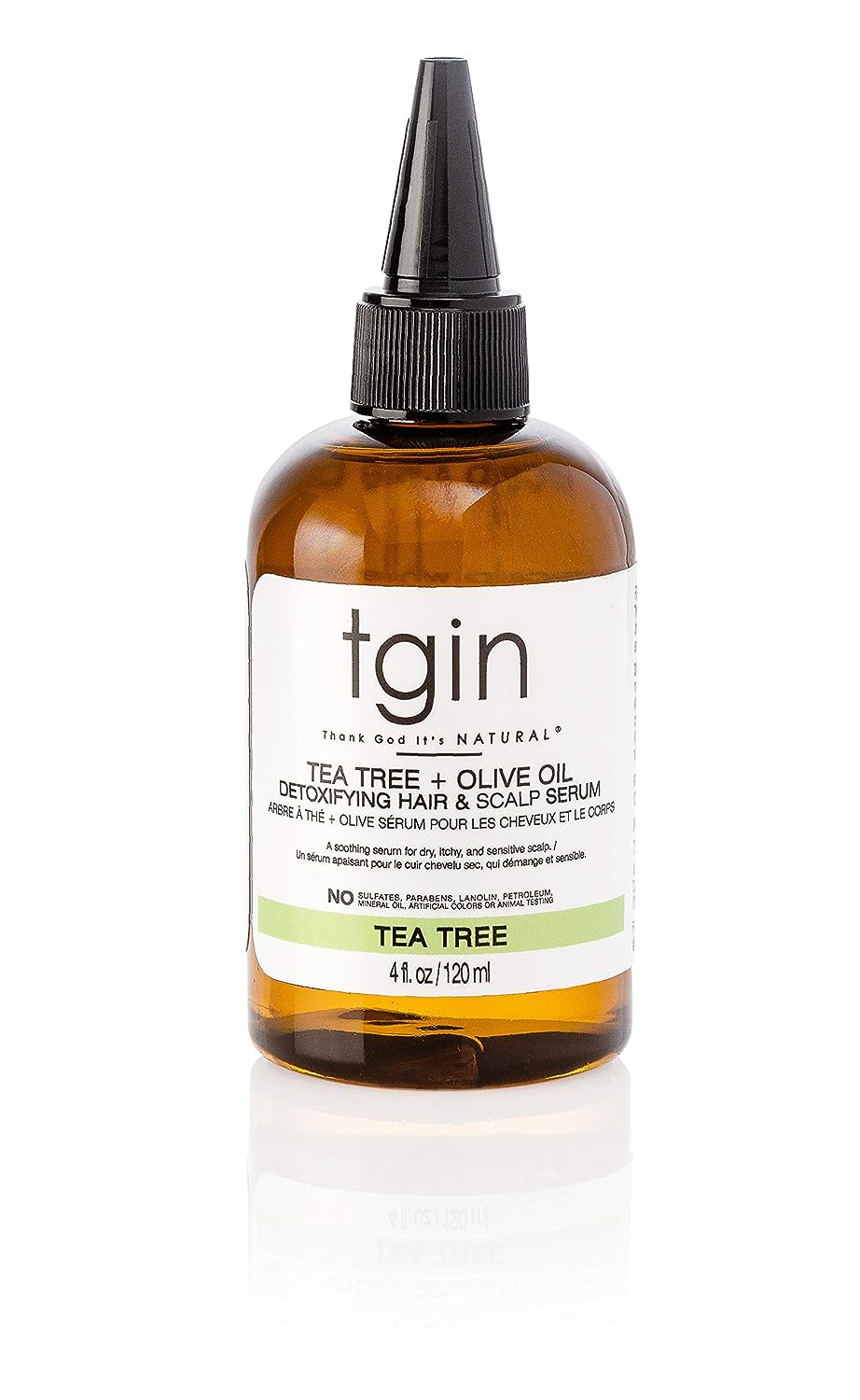 tgin Tea Tree + Olive Oil Detoxifying Dry Itchy Hair And Scalp Serum - Natural Hair - Scalp Oil - 4 Oz