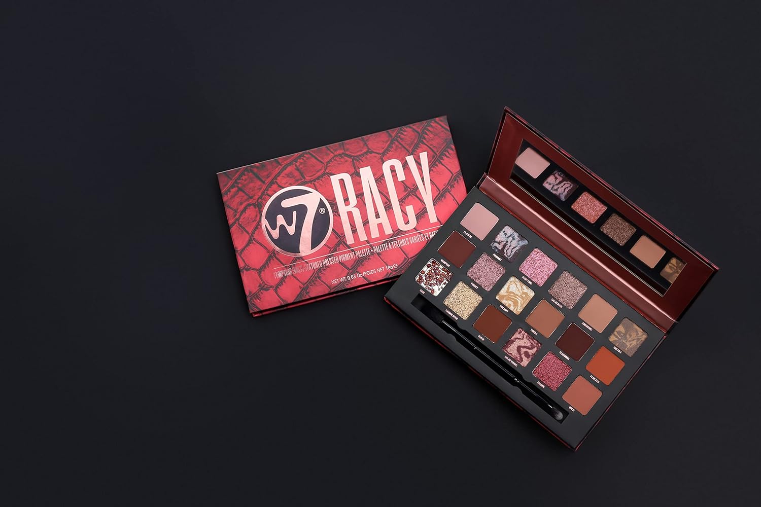 W7 Racy Pressed Pigment Palette - 18 Red Nude Colors - Flawless Long-Lasting Glam Makeup : Beauty & Personal Care